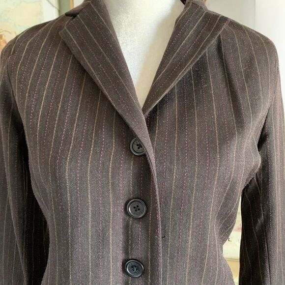 YANSI FUGEL brown wool blazer sz 6 or small - Picture 2 of 7